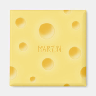 Holey Swiss Cheese Personalized Yellow Cheesy Magnet