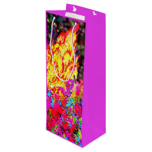 Holi bonfire with paint and sparkles wine gift bag