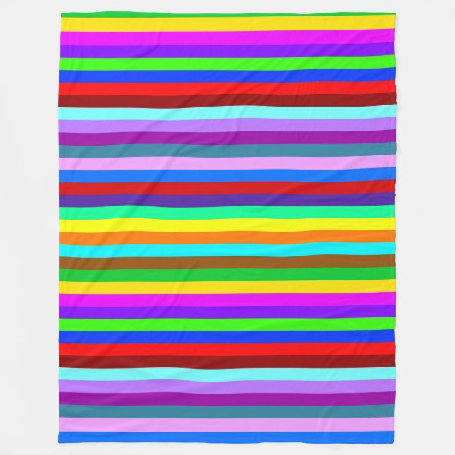 HOLI coloured Stripes pattern + your ideas Fleece Blanket (Front)
