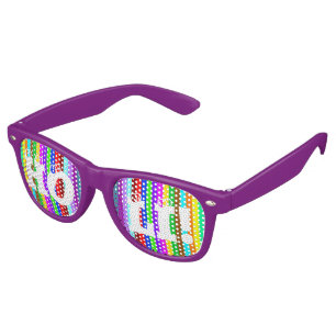 HOLI coloured Stripes pattern + your ideas Retro Sunglasses