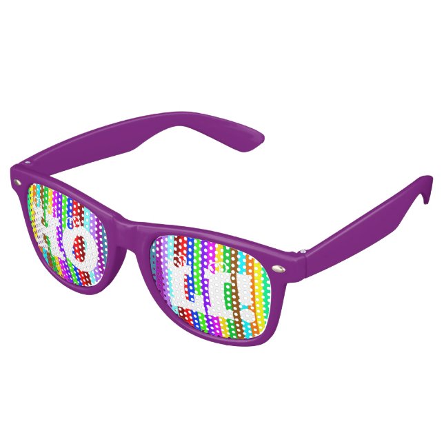 HOLI coloured Stripes pattern + your ideas Retro Sunglasses (Angled)