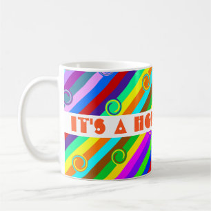 HOLI coloured Stripes Swirls pattern + your ideas Coffee Mug