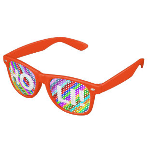 HOLI coloured Stripes Swirls pattern + your ideas Retro Sunglasses