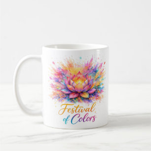 Holi Festival Lotus - Colorful Ceramic Mug