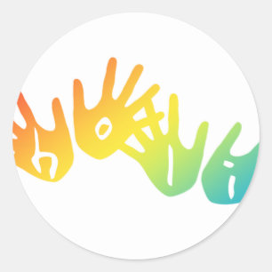 holi hands classic round sticker
