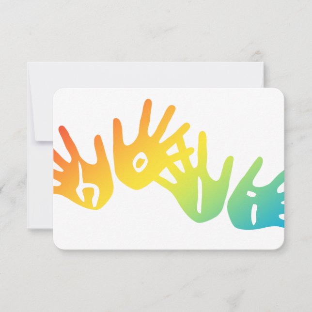 holi hands invitation (Front)
