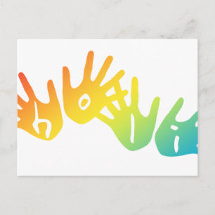 holi hands postcard