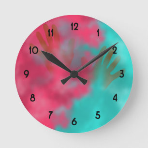 Holi Powder and Hands Round Clock
