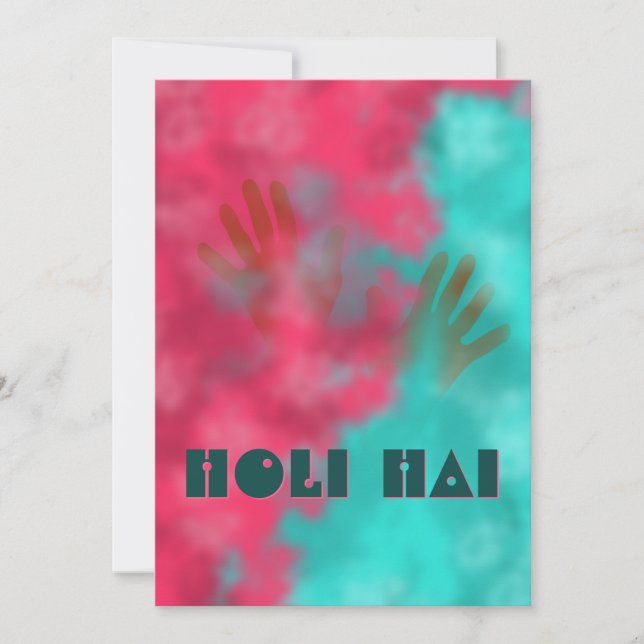 Holi Powder et Hands Invitation (Devant)