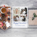 Holiday 4 Photos Happy Chanukah Family White Card<br><div class="desc">Quick and easy holiday card to send family and friends during the holiday season.</div>