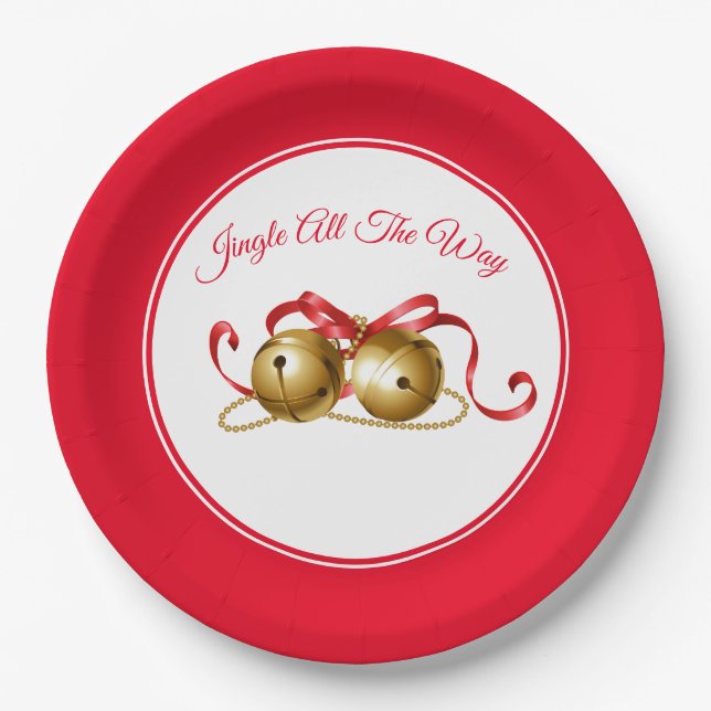 Holiday 9" Paper Plates-Jingle Bells Paper Plate (Front)