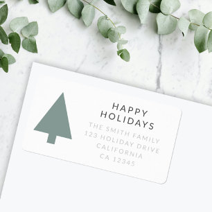 Holiday Address Label Minimalist Christmas Tree