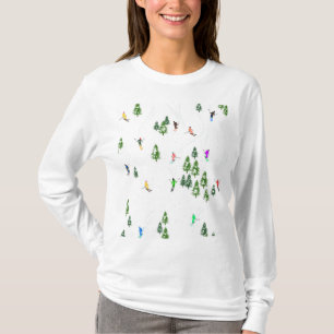Holiday Alpine Skiers Skiing  T-Shirt
