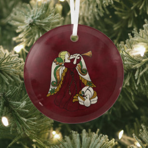 Holiday Angel Glass Ornament