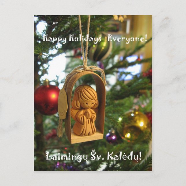 Holiday Angel Lithuanian Postcard (Front)