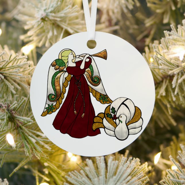 Holiday Angel Metal Ornament (Insitu)