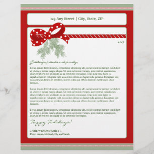 Holiday Annual Newsletter Letterhead: mistletoe Letterhead
