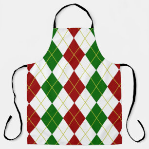 Holiday Argyle Allover Print Apron