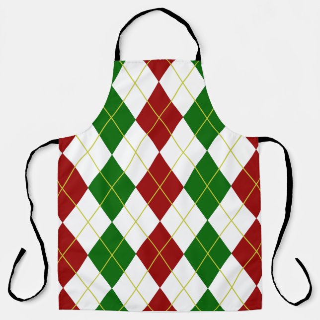 Holiday Argyle Allover Print Apron (Front)