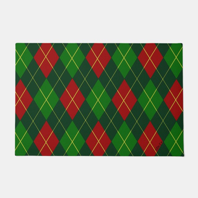 Holiday Argyle Doormat (Front)