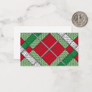 HOLIDAY ARGYLE KNIT 3.5x2 Flat Card / Horizontal