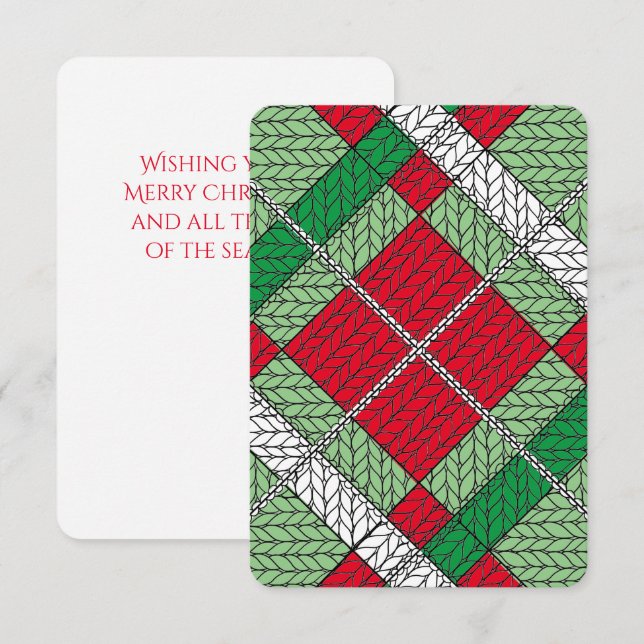 HOLIDAY ARGYLE KNIT 3.5x5 Flat Christmas Card  (Front/Back)