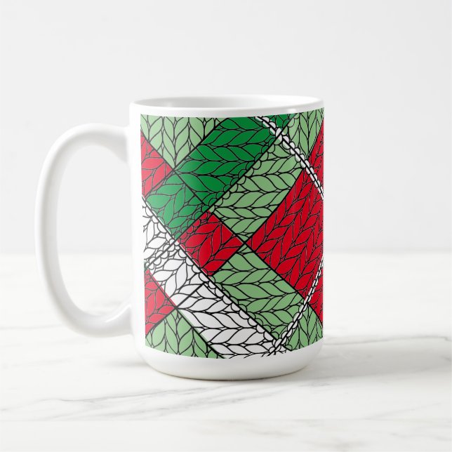 HOLIDAY ARGYLE KNIT Tall White Mug (Left)