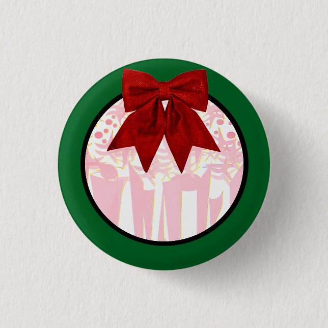HOLIDAY ART DECO 1 INCH ROUND BUTTON (Front)