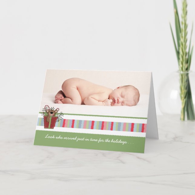 Holiday Baby Bear Folded Photo Card (Front)