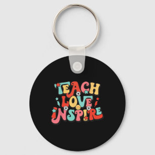 Holiday Back To School Teach Love Inspire Teacher Keychain
