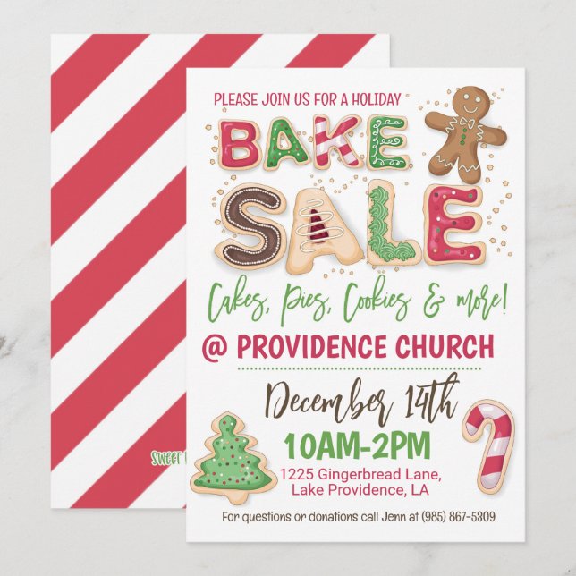 Holiday Bake Sale Flyer Invitation (Front/Back)