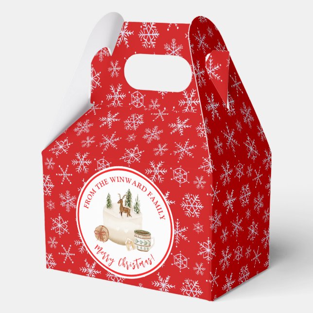 Holiday Baking Christmas Cake Favor Box (Front)
