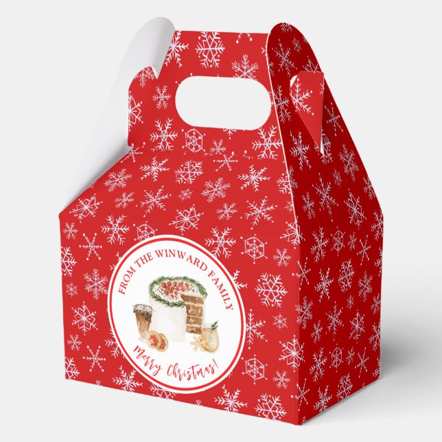 Holiday Baking Christmas Cake Favor Box (Front)