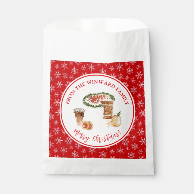 Holiday Baking Christmas Cake Favour Bag (Front)