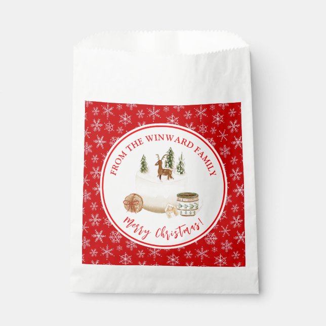 Holiday Baking Christmas Cake Favour Bag (Front)