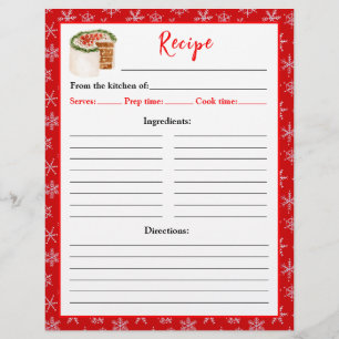 Holiday Baking Christmas Cake Recipe Page