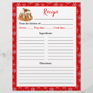 Holiday Baking Christmas Pudding Recipe Page