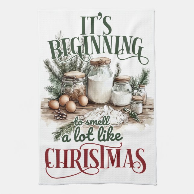 Holiday Baking Essentials Kitchen Towel (Vertical)