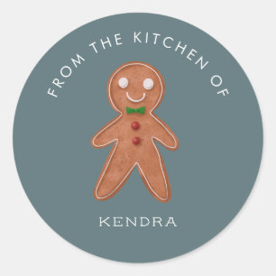 Holiday Baking Gingerbread Man Classic Round Sticker