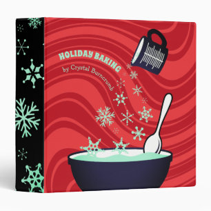 Holiday baking measuring cup snowflakes recipe binder