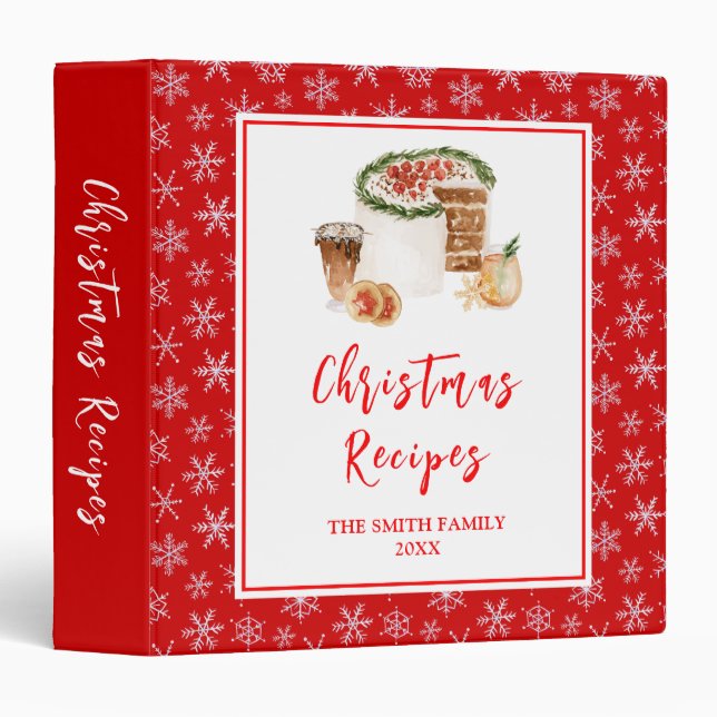 Holiday Baking Recipes Christmas Cake Binder (Front/Spine)
