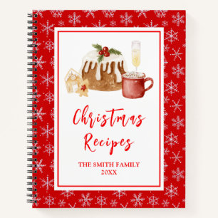 Holiday Baking Recipes Christmas Pudding Notebook