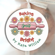 Holiday Baking spirits bright floral retro