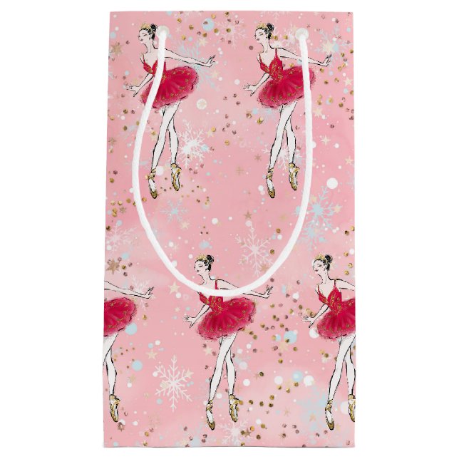 Holiday Ballet Dancer Gift Bag (Front)