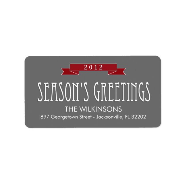 Holiday Banner Holiday Address Labels (Front)