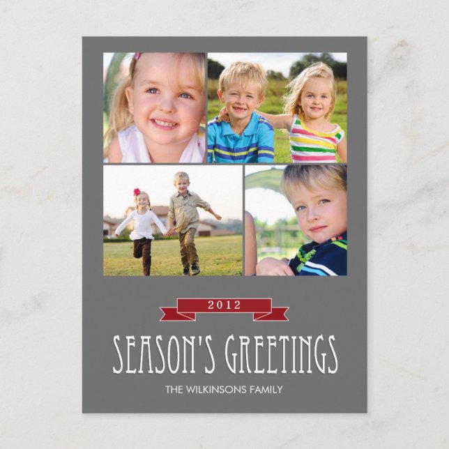 Holiday Banner Holiday Photo Card Postcard (Front)