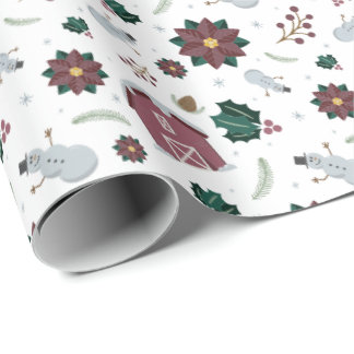 Holiday Barn Wrapping Paper (Muted)