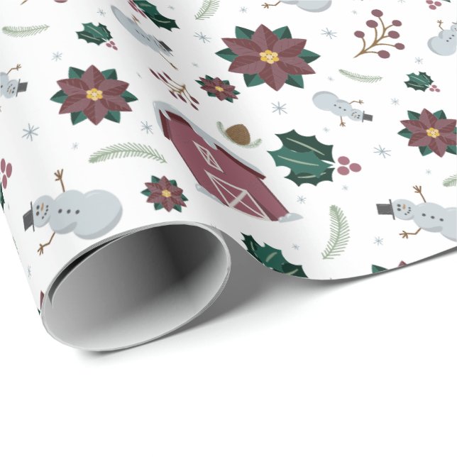Holiday Barn Wrapping Paper (Muted) (Roll Corner)