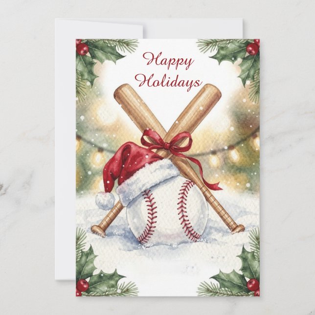 Holiday Baseball Christmas Cards (Front)