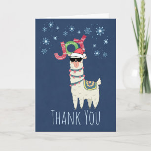 Holiday basket Thank You Christmas Llama Joy Card